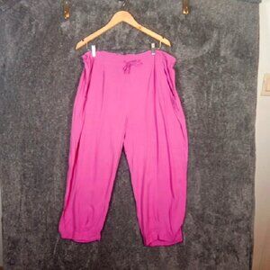 Jams World Capris Pants Drawstring  Wide Leg High Rise Loungue Womens Medium